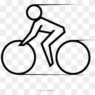 Cyclist Coloring Page - Hybrid Bicycle Clipart