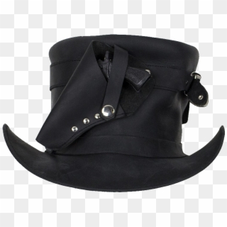 Black Leather Deadman Top Hat With Gun Holsters - Suede Clipart