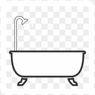 Tub - Shower Black And White Png Clipart