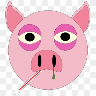 Sick Clipart Mouth - Sick Pig Clipart - Png Download