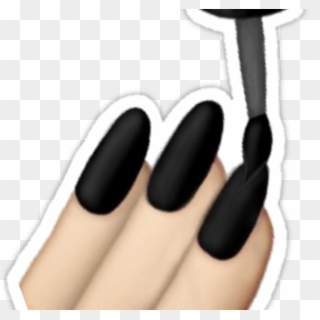 Black Nails Emoji Stickers By Lazyville - Black Nails Emoji Png Clipart