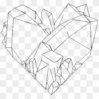 Image Freeuse Download Crystal Line Art Transprent - Crystal Heart Drawing Clipart