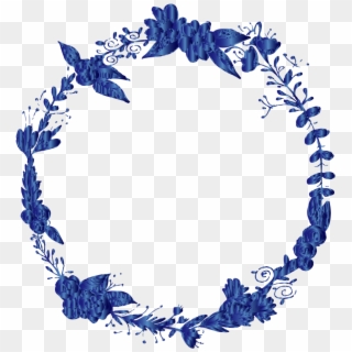 #mq #blue #flowers #flower #ring #circle - Blue Wreath Png Clipart