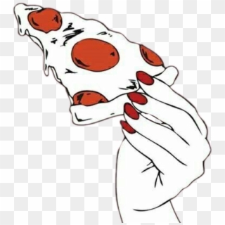 #girls #pizza #tumblr - Red Nails Pink Background Clipart