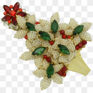 Authentic Stanley Hagler Christmas Tree Brooch Pin - Rose Clipart