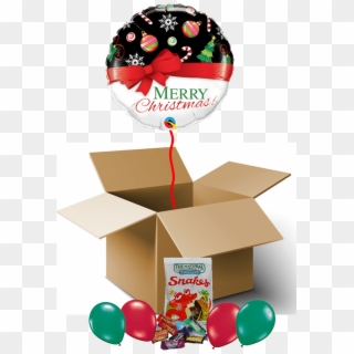 Merry Christmas Red Bow Balloon In A Box - Merry Christmas Balloon Clipart