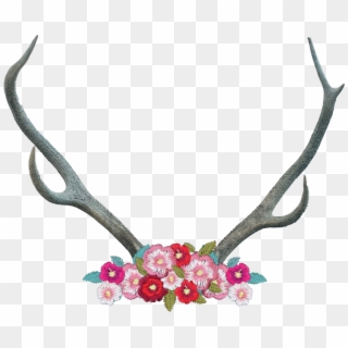 Flower Crown With Antlers - Horror Quotes Clipart