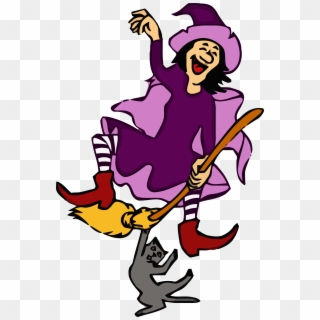 Witch Dancing With Cat Clipart Png - Dancing Witch Clipart Transparent Png
