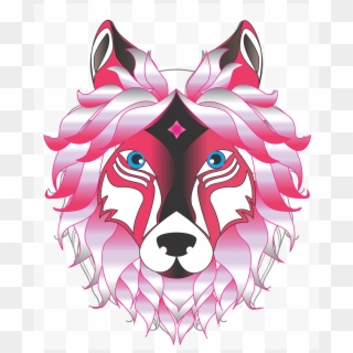Pink Wolf Head Naughty Png Image - Wolf Clipart