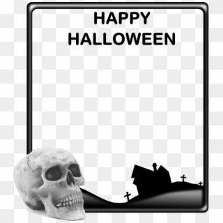 How To Set Use Halloween Graveyard Frame Svg Vector - Human Skull Clipart