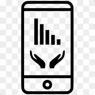 Cell Phone Bars Data Down Hand Hand Comments - Cell Phone Data Icon Clipart