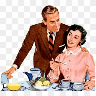 Couple At Breakfast - Sexy Breakfast Sayings Clipart