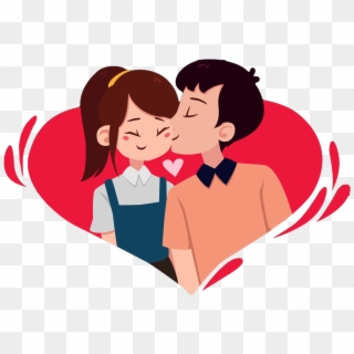 Cartoon Love Couple Png Romantic Images - Valentines Day Couple Clipart Transparent Png