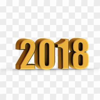 2018 Happy New Year 3d Png - 2018 3d Text Png Clipart