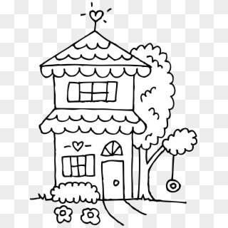 White House Clipart House Shape - Cute House Coloring Page - Png Download