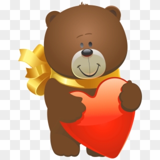 Clipart Bear Valentines - Valentines Day Teddy Bear Png Transparent Png