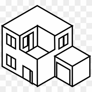 House Vector Art - Cube Shape Clipart