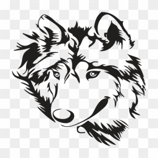 Wolf Head - Wolf Tattoo Free Vector Clipart