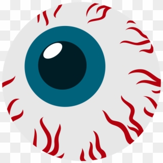 Red Eye Drawing Clip - Bloodshot Eyeball Cartoon - Png Download