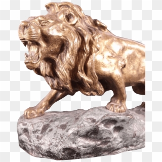 Bronze Lion On Stone Clipart