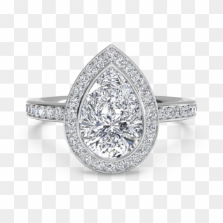 The Pear, Or 'teardrop' Diamond, Is A Truly Unique - Pear Shaped Halo Engagement Ring Clipart