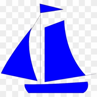 Blue Sailboat Clipart - Sailboat - Png Download