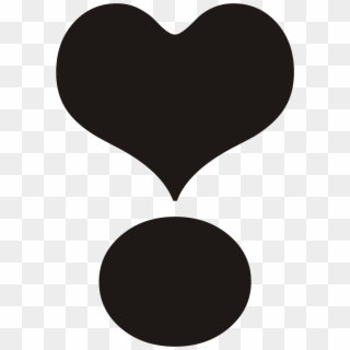 Exclamation Point With Black Heart , Png Download - Heart Clipart
