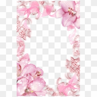 Cute Pink Flower Clipart - Transparent Background Flower Border Png