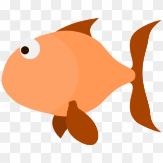 Scared Goldfish - Desenho De Peixe Marrom Clipart