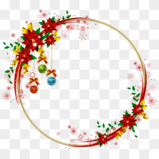 4500 X 4058 53 - Christmas Round Frame Png Clipart