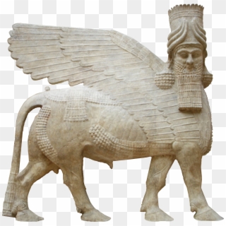Human Headed Winged Bull Facing - The Louvre Clipart