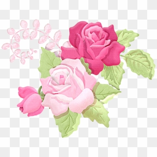 Romantic Pink Flower Border Png Picture - Shabby Chic Flower Png Clipart