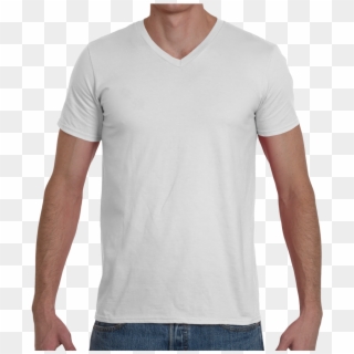 Soft Spun Fashion Fit V Neck T Shirt - Polo Blanc De Marque Clipart