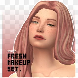 Fresh Makeup Set Freckles Blush Lipstick • Freckles - Girl Clipart