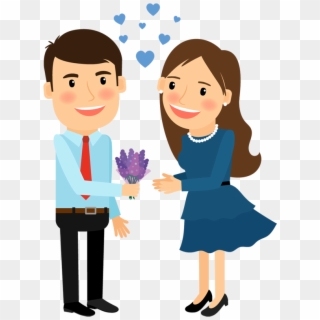Png Library Cartoon Man Image Group Gives Flower To - Cartoon Man And Woman In Love Clipart