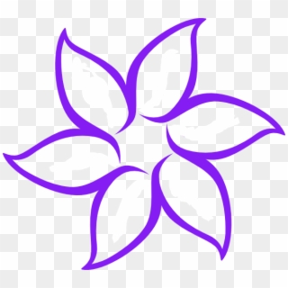 Purple Flower Outline Svg Clip Arts 600 X 536 Px - Cute Drawings Of Flowers - Png Download