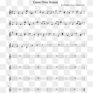 Game Over Screen For Fredbear's Story - Sheet Music Clipart