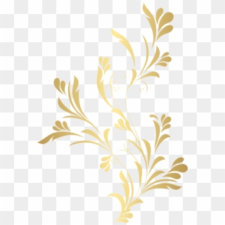 Floral Gold Element Png Clip Art - Gold Flower Clipart Transparent Background