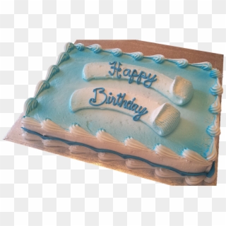 Blue Banner Decorated Slab - Birthday Cake Clipart