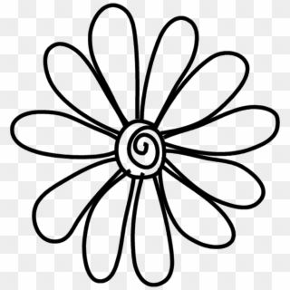 Daisy Outline Png - White Flower Doodle Png Clipart