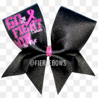 Go, Fight, Win Cancer Awareness Bow - Satin Clipart
