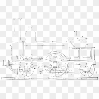 Railway Engine White Train Png Image - Vektor Garis Putih Kereta Api Clipart