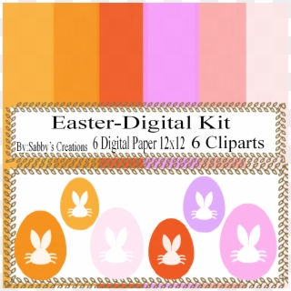 Easter Digital Kit I Digtial Paper Egg Bunny Art Clip - Graphic Design - Png Download