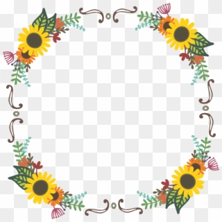 Free Floral Wreaths - Transparent Sunflower Wreath Png Clipart