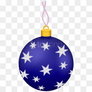 Free Png Transparent Blue Christmas Ball With Stars - Christmas Ornaments Png Transparent Clipart