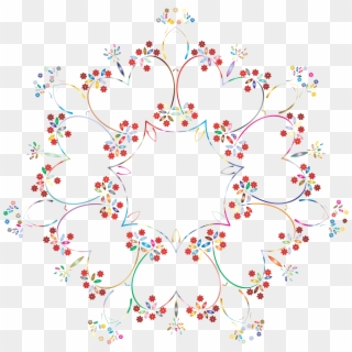 This Free Icons Png Design Of Prismatic Floral Frame - Circle Design Frame Background Transparent Clipart