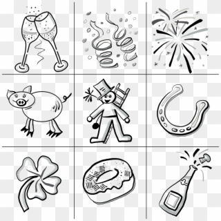 New Year's Eve, New Year's Day, Sylvester, Fireworks - New Years Day Drawing Clipart
