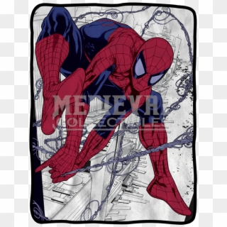 Spider Man Web Fleece Blanket - Spider-man Clipart