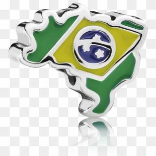 Brazil Heart Flag, Green, Yellow & Blue Enamel - Pandora Brazil Charm Clipart