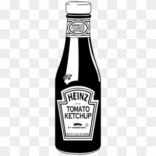 Heinz Ketchup Bottle Logo Png Transparent - Ketchup Black And White Clipart